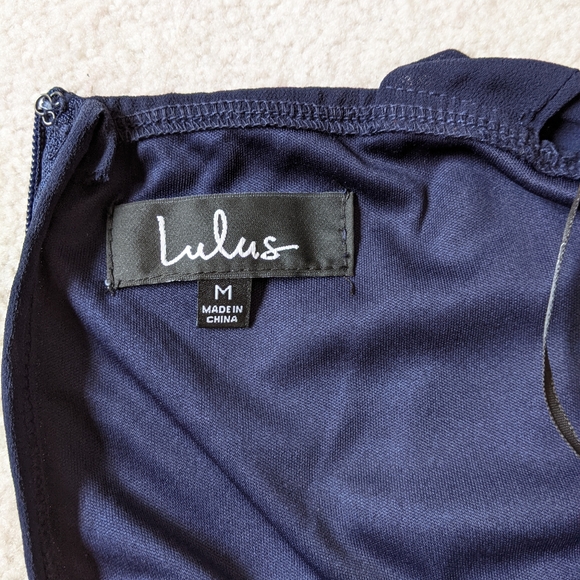 Lulu's Air of Romance Navy Blue Maxi dress Sz M - Picture 8 of 14